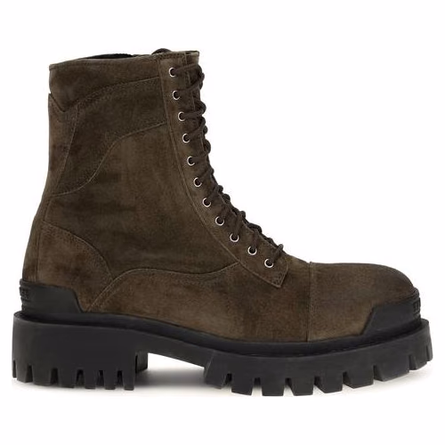 Balenciaga Bicolor Calf Leather Bos Taurus Lace-Up Boots