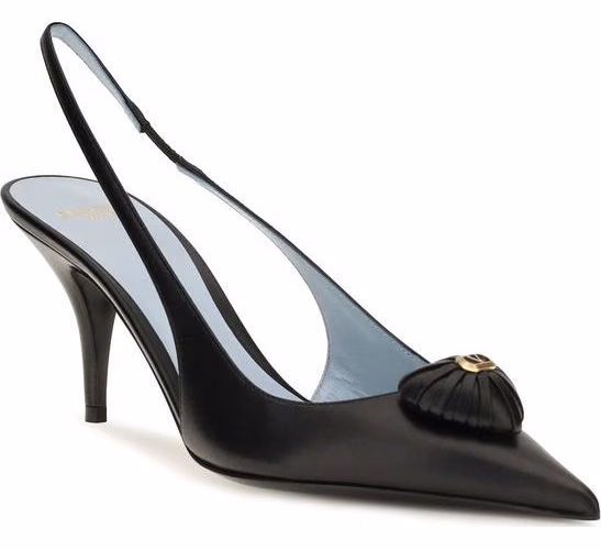 Valentino Garavani Black Calf Leather Bos Taurus High Heel Pumps
