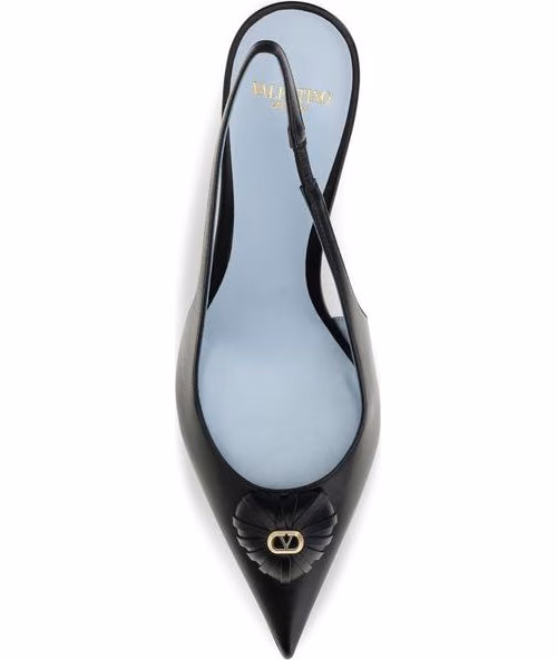 Valentino Garavani Black Calf Leather Bos Taurus High Heel Pumps