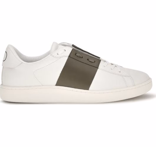 Valentino Garavani White Calf Leather Bos Taurus Low Top Sneakers