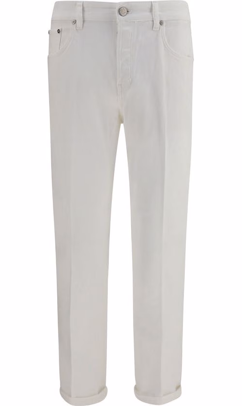 PT Torino White Cotton Slim Fit Jeans