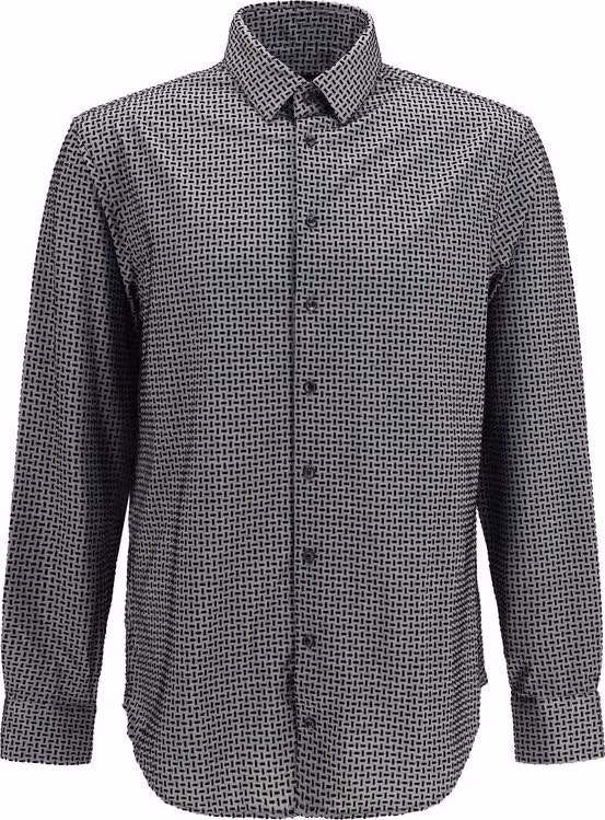 Giorgio Armani Gray Cotton Pattern Shirt
