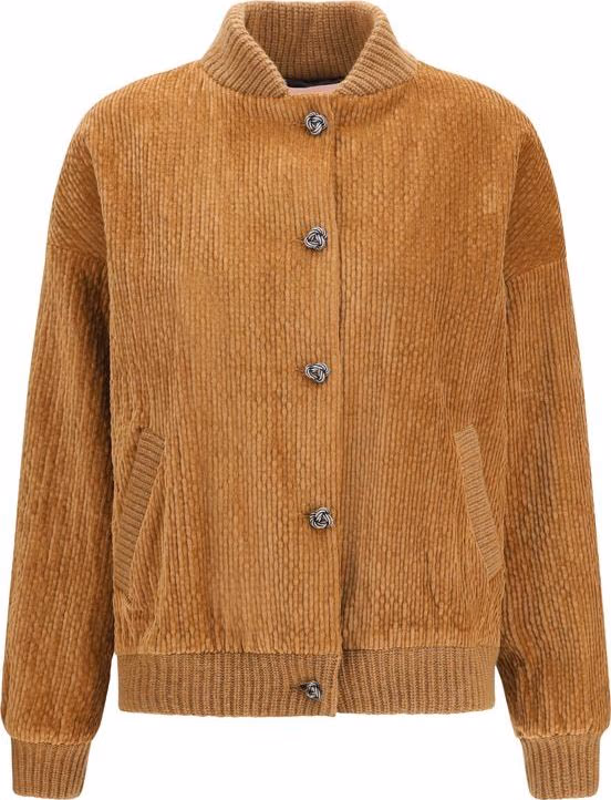 Kristina Ti Brown Cotton Bomber