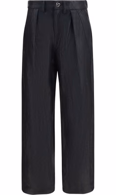 Black Polyester Casual Pants