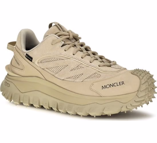 Moncler Beige Calf Leather Bos Taurus Athletic Sneakers