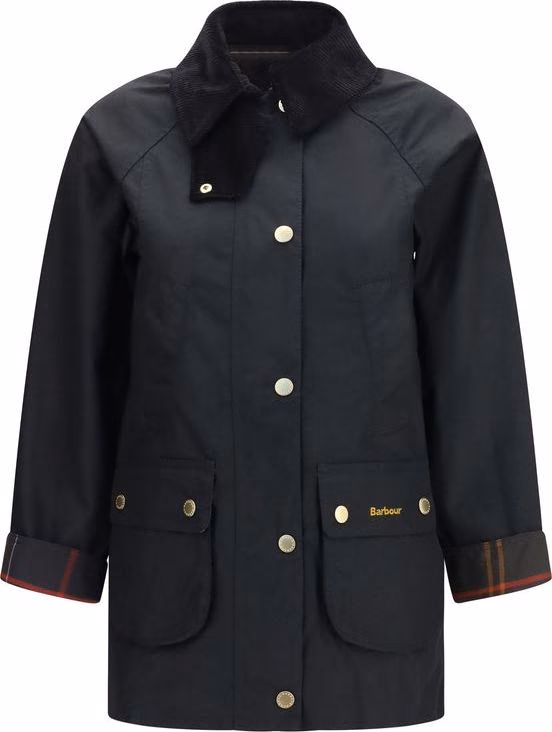 Barbour Black Cotton Full-Length Jacket