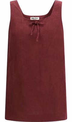 Bordeaux Linen Casual Dress