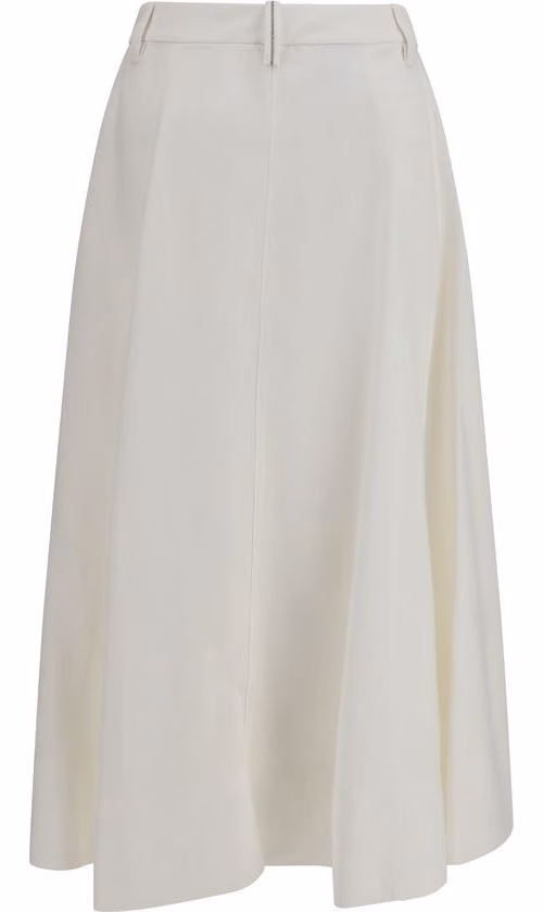 Brunello Cucinelli White Viscose Long Skirt