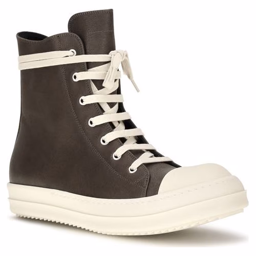 Rick Owens Brown Calf Leather Bos Taurus High Top Sneakers