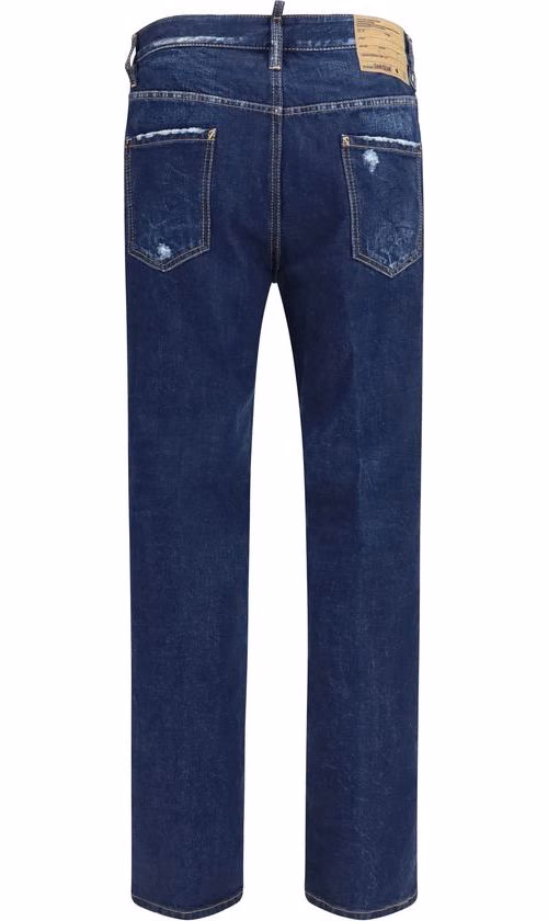 Dsquared² Blue Cotton Straight-Leg Jeans