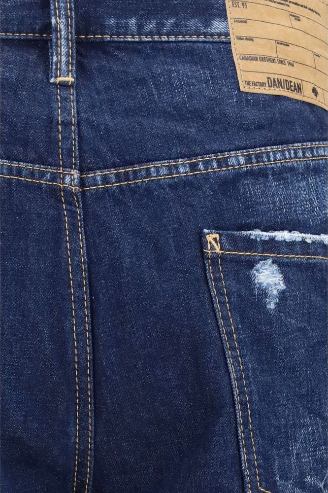 Dsquared² Blue Cotton Straight-Leg Jeans