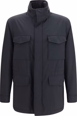 Blue Wool Oves Aries Full-Length Jacket