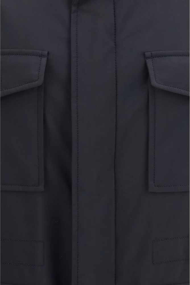 Brioni Blue Wool Oves Aries Full-Length Jacket