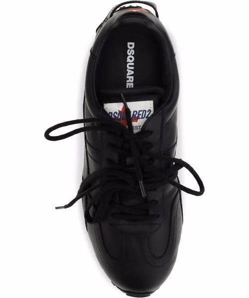 Dsquared² Black Calf Leather Bos Taurus Athletic Sneakers