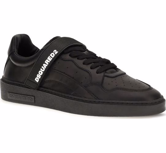 Dsquared² Black Calf Leather Bos Taurus Athletic Sneakers