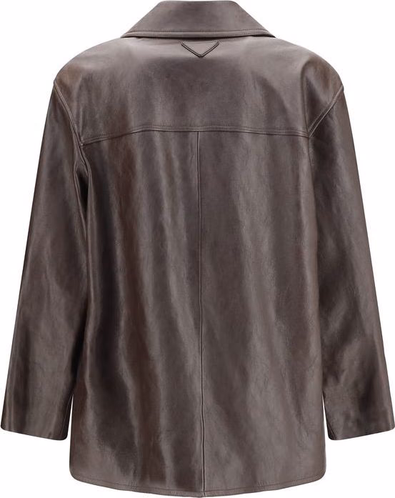Prada Brown Lamb Leather Leather Jacket