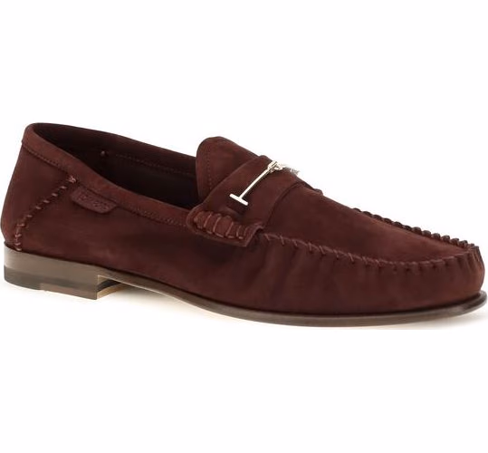 Tom Ford Bordeaux Calf Leather Bos Taurus Slip-On Loafers