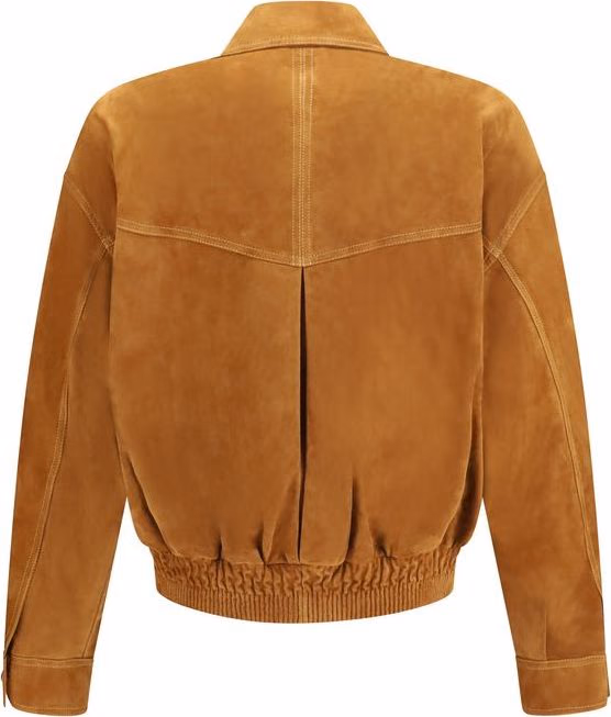 Versace Brown Lamb Ovis Aries Aries Leather Jacket