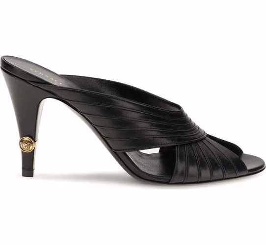 Versace Black Lamb Ovis Aries Aries Mules