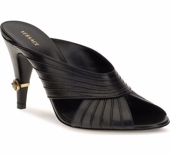Versace Black Lamb Ovis Aries Aries Mules
