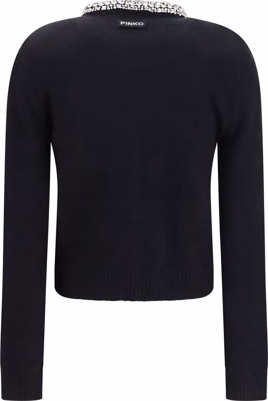 PINKO Black Wool Oves Aries Cardigan