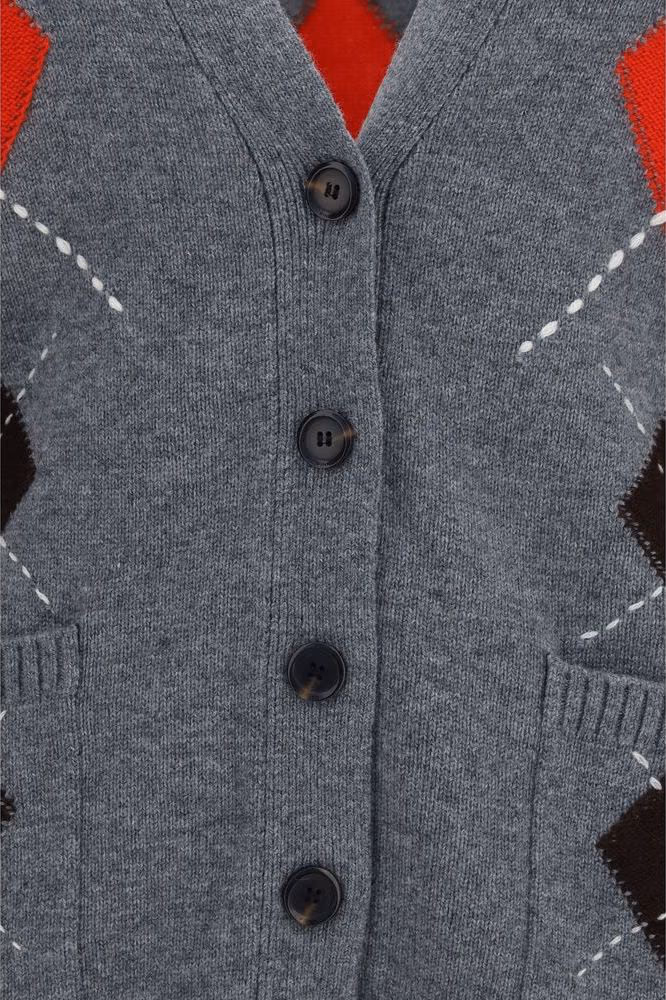 PINKO Gray Wool Oves Aries Cardigan