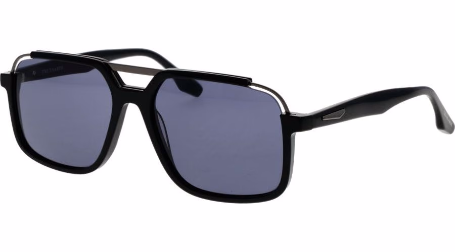 Trussardi Black Acetate & Stainless Steel Sunglasses