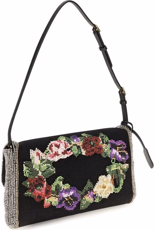 Valentino Garavani Multicolor Linen Shoulder Bag