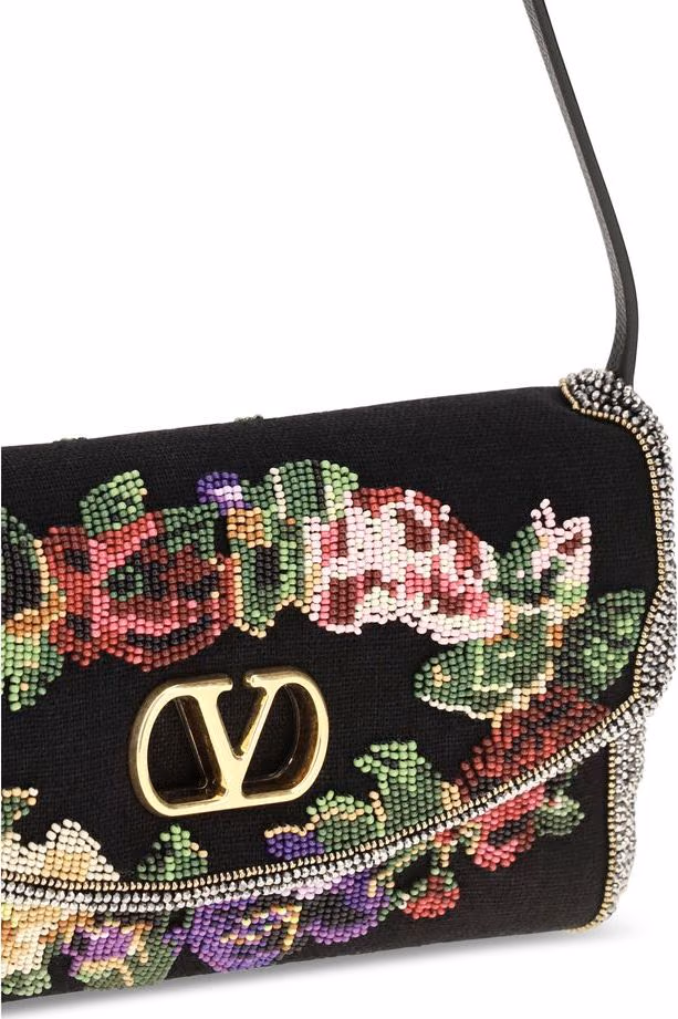 Valentino Garavani Multicolor Linen Shoulder Bag