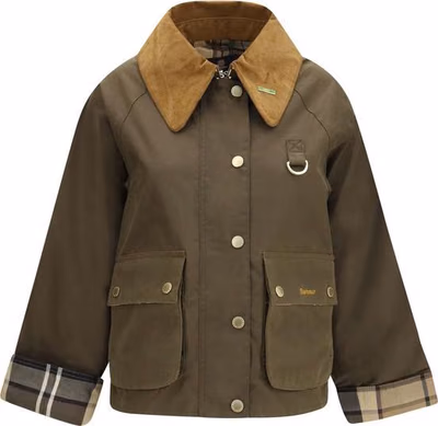 Bicolor Cotton Full-Length Jacket