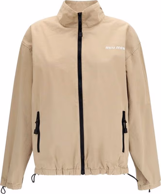 Beige Cotton Full-Length Jacket