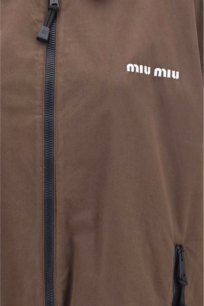 Miu Miu Brown Cotton Full-Length Jacket