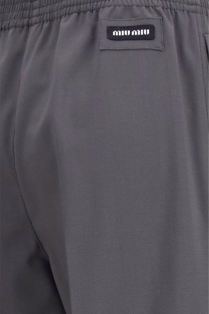 Miu Miu Gray Wool Oves Aries Casual Pants