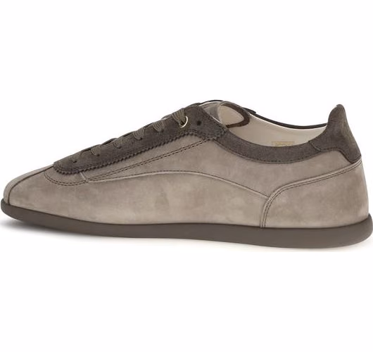 Brunello Cucinelli Gray Calf Leather Bos Taurus Sneakers