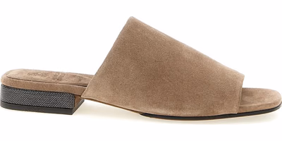 Brown Calfskin Slides