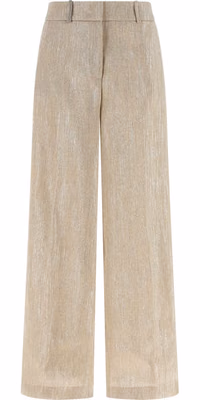 Beige Viscose Casual Pants