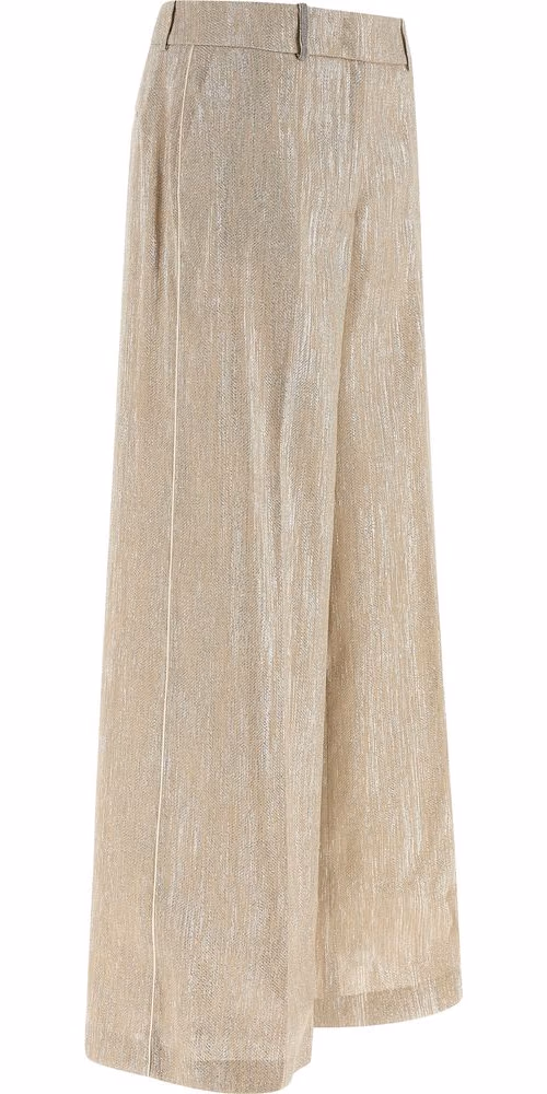 Peserico Beige Viscose Casual Pants