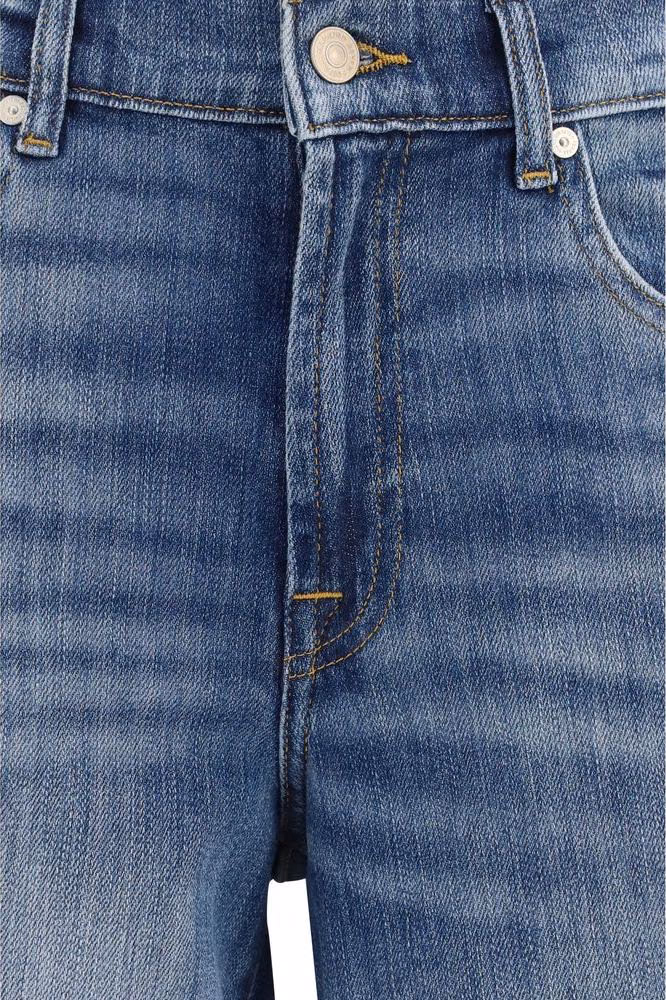 7FOR Blue Cotton Straight-Leg Jeans