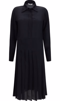 Black Silk Casual Dress