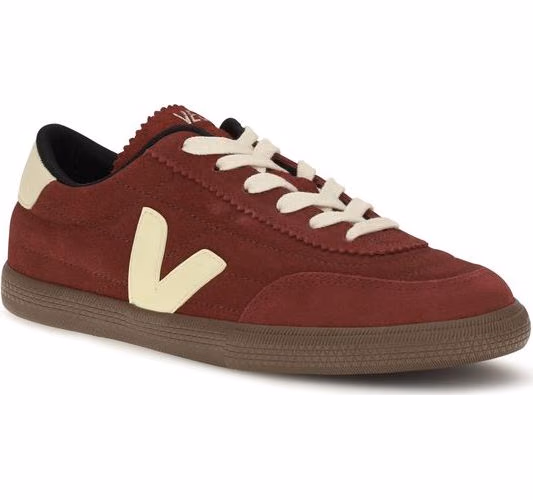 Veja Bordeaux Suede Leather Low Top Sneakers