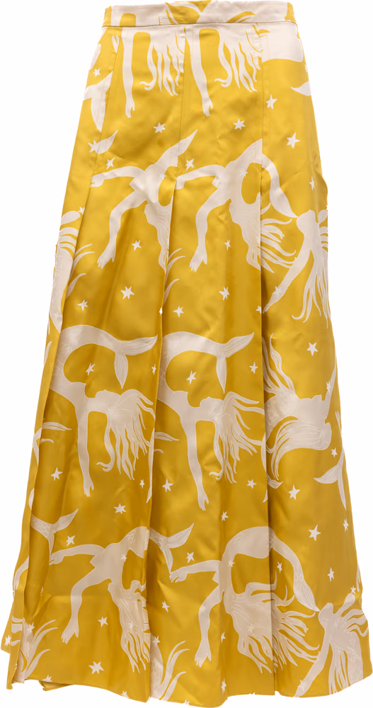 Valentino Garavani Yellow skirt with off-white details