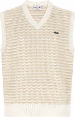 Beige Cotton Sleeveles Sweater