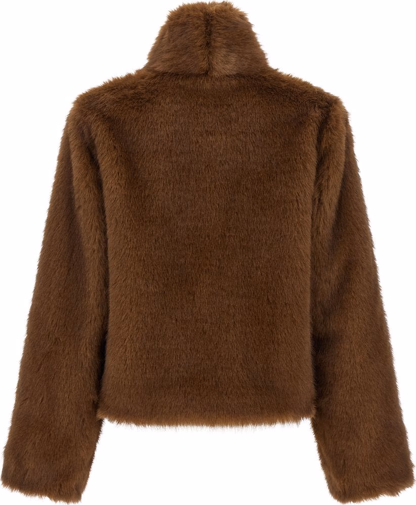 B&B COUTURE Brown Polyester Coat