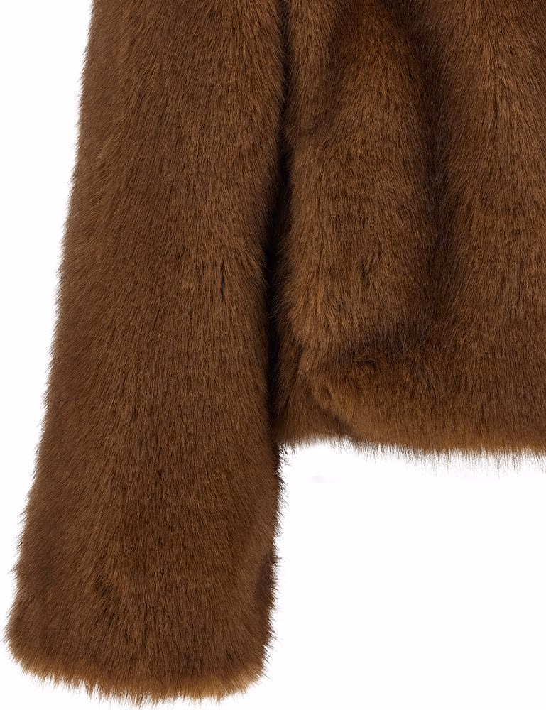 B&B COUTURE Brown Polyester Coat