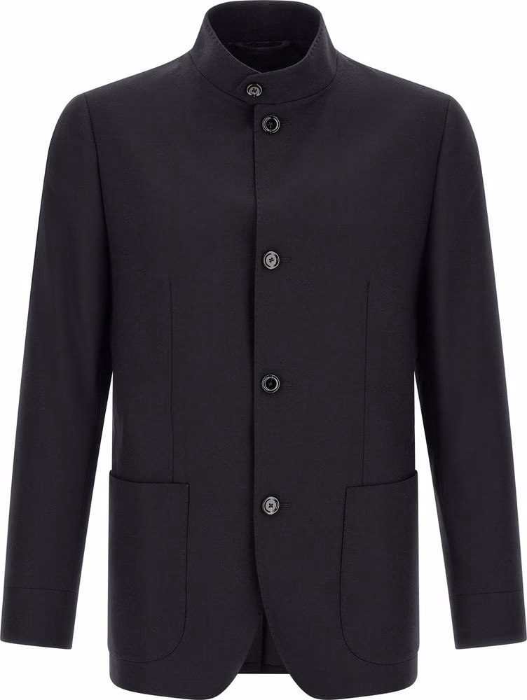 Lardini Black Virgin Wool Blazer