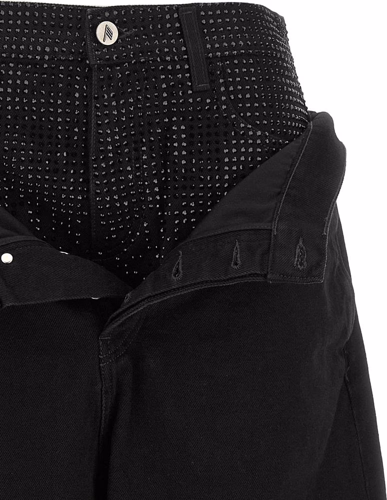 The Attico Black Cotton Cropped Jeans