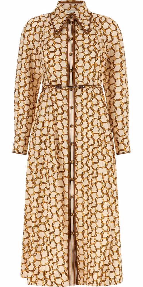 Zimmermann Beige Linen Midi Dress