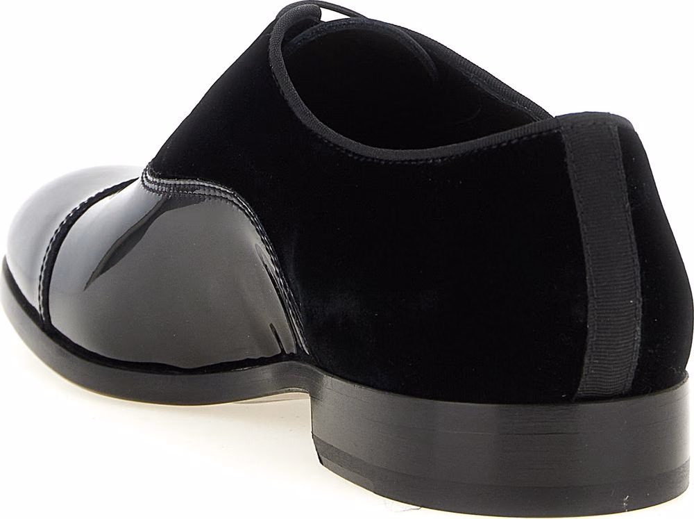 Doucal's Black Lamb Leather Oxfords And Derbies