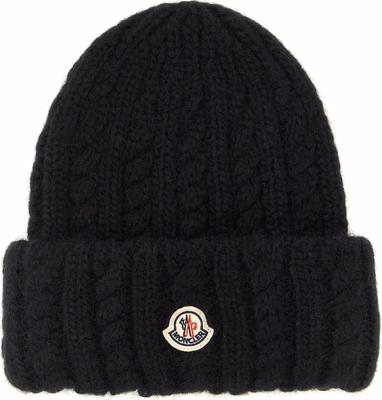 Black Alpaca Leather Beanie