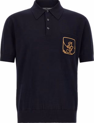 Blue Virgin Wool Polo Shirt